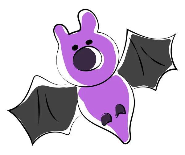 Chauve-souris violette, illustration, vecteur sur fond blanc . — Image vectorielle