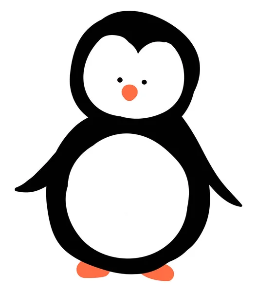 Pinguim bonito, ilustração, vetor sobre fundo branco . — Vetor de Stock