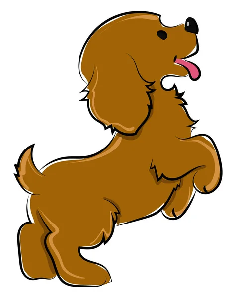 Kis aranyos barna kutya, illusztráció, vektor fehér háttérben. — Stock Vector