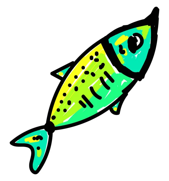 Peces verdes, ilustración, vector sobre fondo blanco. — Vector de stock