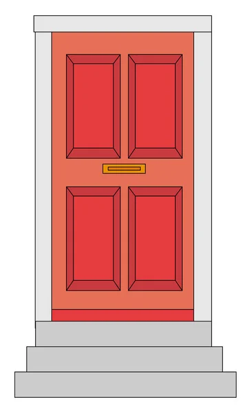 Puerta roja, ilustración, vector sobre fondo blanco. — Archivo Imágenes Vectoriales