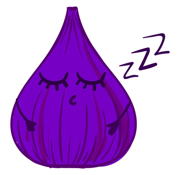 Fig. de dormir roxo, ilustração, vetor sobre fundo branco — Vetor de Stock