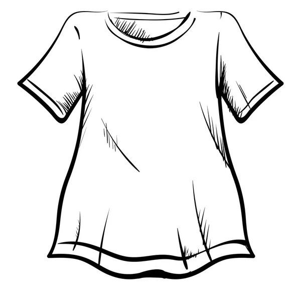 티셔츠 드로잉, 일러스트레이션, 흰색 배경의 벡터. — 스톡 벡터