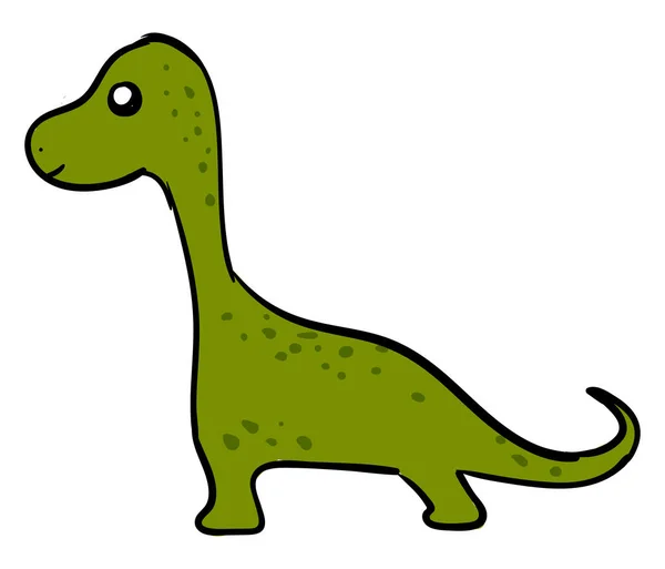 Green cute dinosaur, illustration, vector on white background. — Stock Vector
