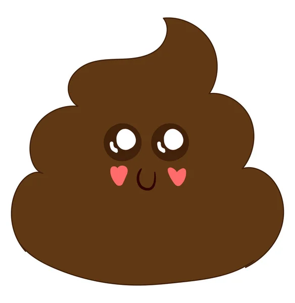 Cute poo with eyes, illustration, vector on white background. — Stock Vector