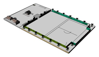 Arazi, illüstrasyon, beyaz arka plan üzerinde vektör.