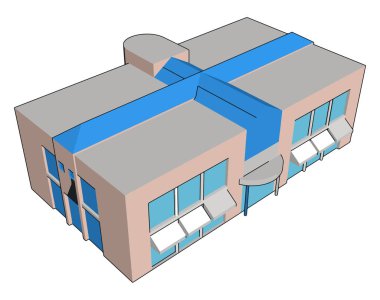 Alışveriş merkezi, illüstrasyon, beyaz arka plan vektör.