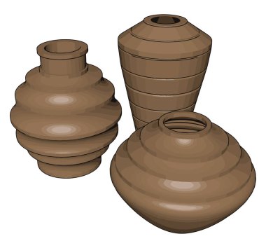Earthenware, illüstrasyon, beyaz arka plan vektör.