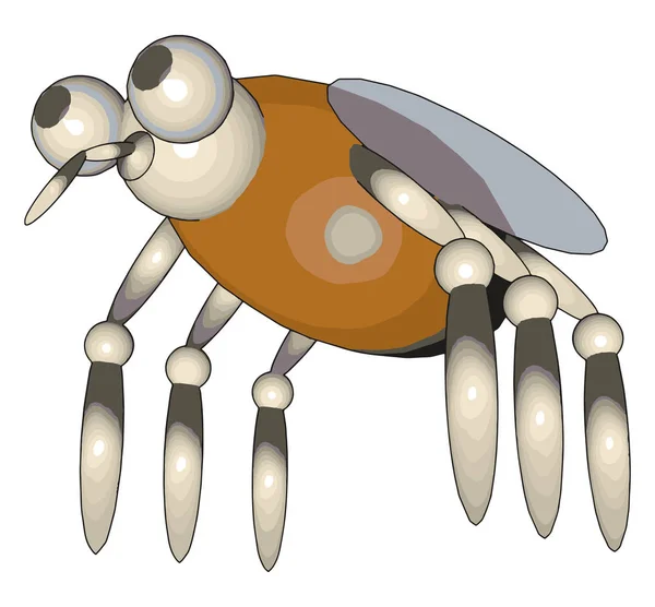 3D model of a fly, illustration, vector on white background. — Stock Vector