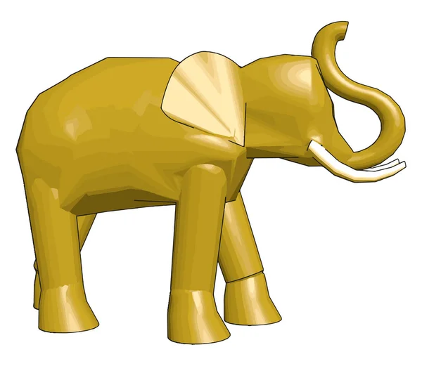 3D-Modell des Elefanten, Illustration, Vektor auf weißem Hintergrund. — Stockvektor