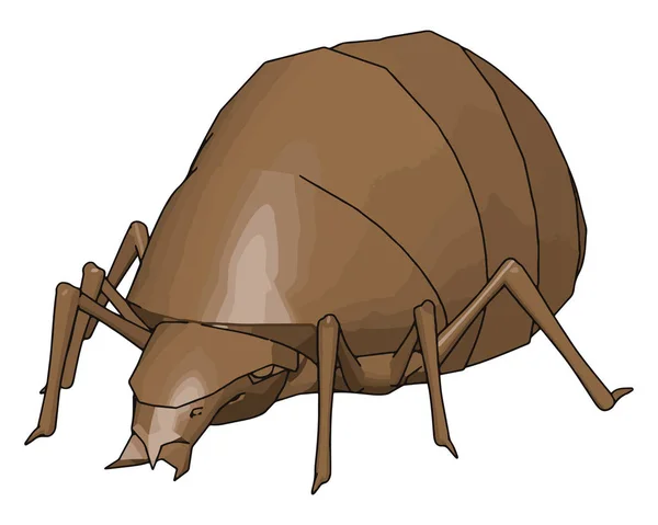 3D noshörning Beetle, illustration, vektor på vit bakgrund. — Stock vektor