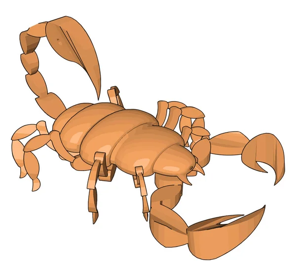 Mode d'un scorpion 3d, illustration, vecteur sur fond blanc . — Image vectorielle