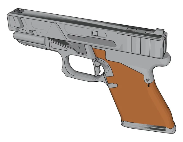 Model ruční pistole, ilustrace, vektor na bílém pozadí. — Stockový vektor