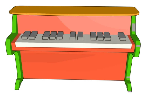 Brinquedo de piano vermelho, ilustração, vetor em fundo branco., illust —  Vetores de Stock