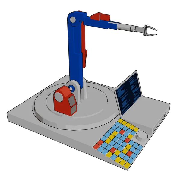 Máquina robot azul, ilustración, vector sobre fondo blanco . — Archivo Imágenes Vectoriales