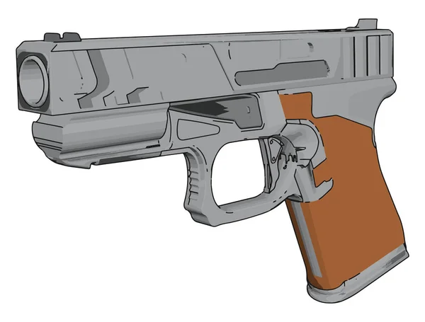 Modell einer Handfeuerwaffe, Illustration, Vektor auf weißem Hintergrund. — Stockvektor
