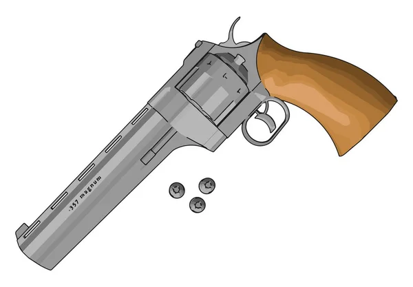 Revolver tabanca, illüstrasyon, beyaz arka plan vektör. — Stok Vektör