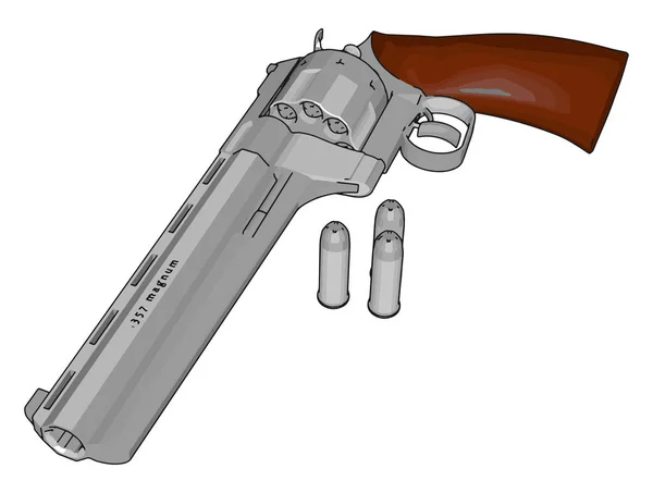 Revolver Gun, illustration, vektor på vit bakgrund. — Stock vektor