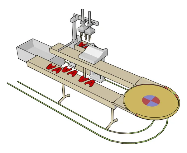 Fabrieks machine, illustratie, vector op witte achtergrond., klok — Stockvector