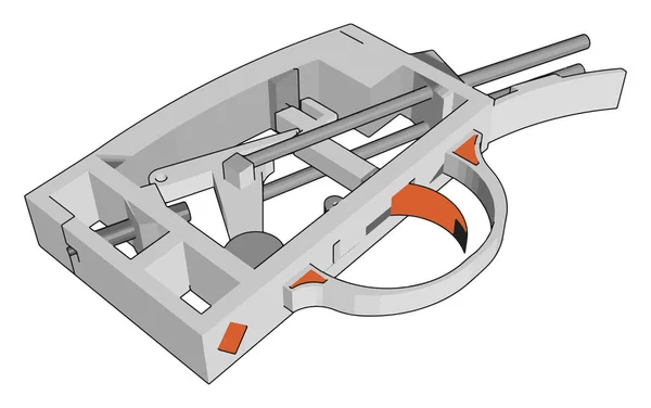 Partie d'un pistolet, illustration, vecteur sur fond blanc . — Image vectorielle