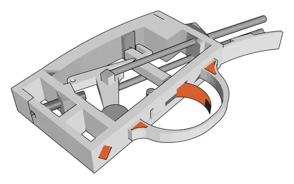 Teil einer Pistole, Illustration, Vektor auf weißem Hintergrund. — Stockvektor