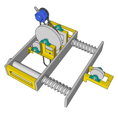 Paralel makine, illüstrasyon, beyaz arka plan üzerinde vektör.