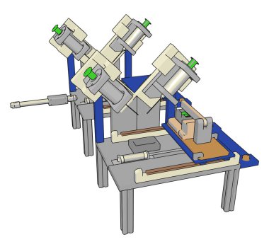 Tablo testereleri makinesi, illüstrasyon, beyaz arka plan üzerinde vektör.