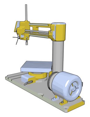 Fabrika takım tezgahı, illüstrasyon, beyaz arka plan vektör.