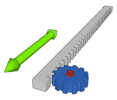 Mavi dişli çark, illüstrasyon, beyaz arka plan üzerinde vektör.
