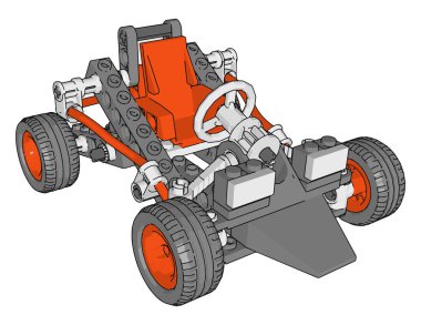 Kırmızı araba, illüstrasyon, beyaz arkaplan vektörü.