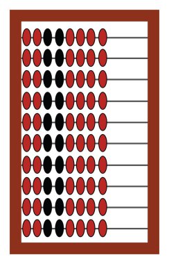 Abaküs matematiği, illüstrasyon, beyaz arkaplan vektörü.