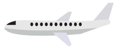 Beyaz hava düzlemi, illüstrasyon, beyaz arka plan üzerinde vektör.