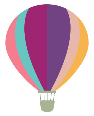 Çok renkli hava balonu, illüstrasyon, beyaz arka plan vektör