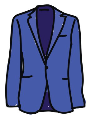 Mavi kıyafetleri, illüstrasyon, beyaz arka plan üzerinde vektör.