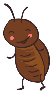 Mutlu böcek, illüstrasyon, beyaz arka plan vektör.