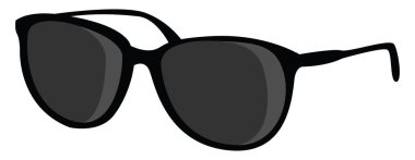 Siyah gözlük, illüstrasyon, beyaz arka plan vektör.