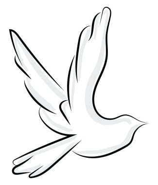 Uçan kuş, illüstrasyon, beyaz arkaplanda vektör.