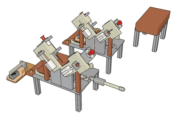 Tischsägemaschine, Illustration, Vektor auf weißem Hintergrund. — Stockvektor