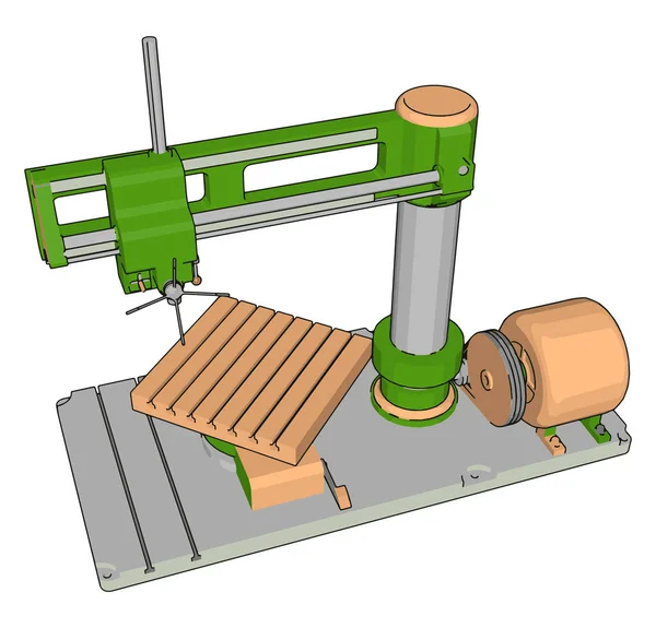 Máquina herramienta de fábrica, ilustración, vector sobre fondo blanco . — Vector de stock