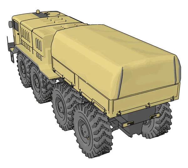 砂の軍用車両、イラスト、白い背景にベクトル. — ストックベクタ