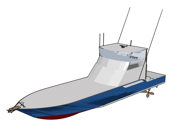 Model van de speedboot, illustratie, vector op witte achtergrond. — Stockvector