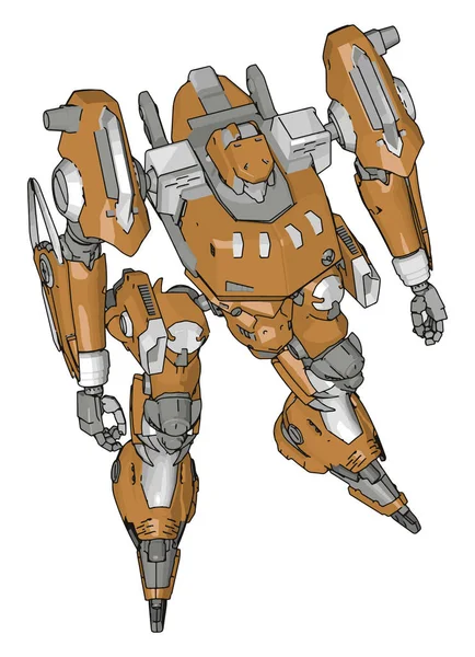 Оранжевая модель робота, иллюстрация, вектор на белом фоне . — стоковый вектор