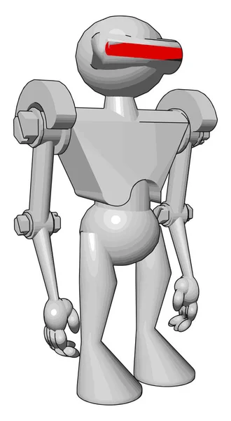 Weißer Roboter, Illustration, Vektor auf weißem Hintergrund. — Stockvektor