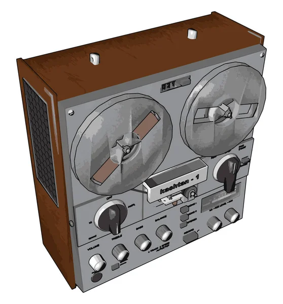 Vieil enregistreur radio, illustration, vecteur sur fond blanc . — Image vectorielle
