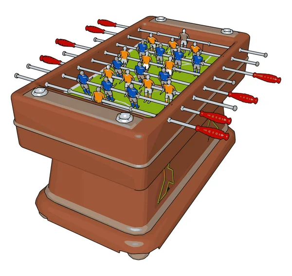 Table football toy, illustration, vector on white background. — Stock Vector