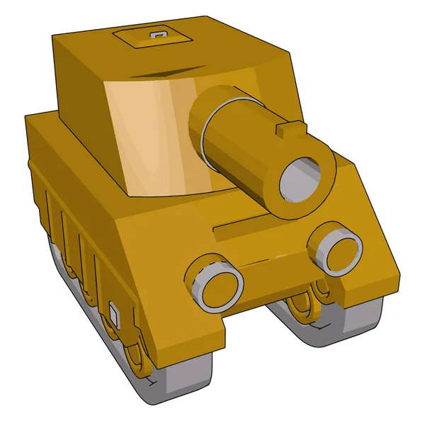 Küçük turuncu tank, illüstrasyon, beyaz arka plan üzerinde vektör. — Stok Vektör