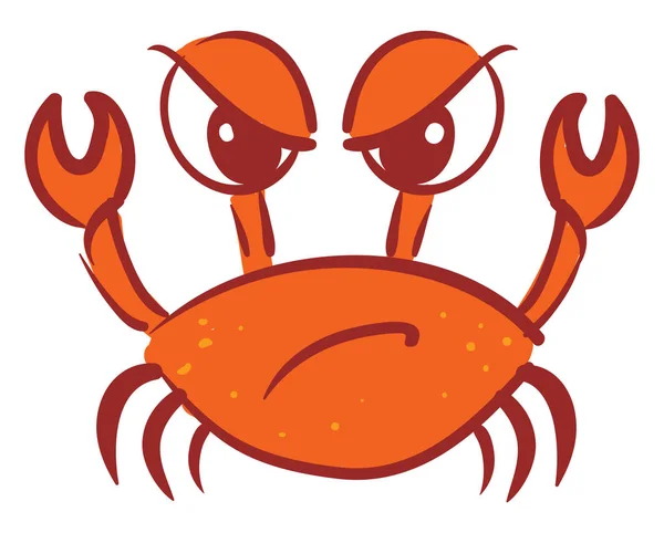 Crabe en colère, illustration, vecteur sur fond blanc. — Image vectorielle