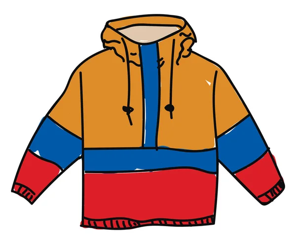 Chaqueta anorak, ilustración, vector sobre fondo blanco . — Vector de stock