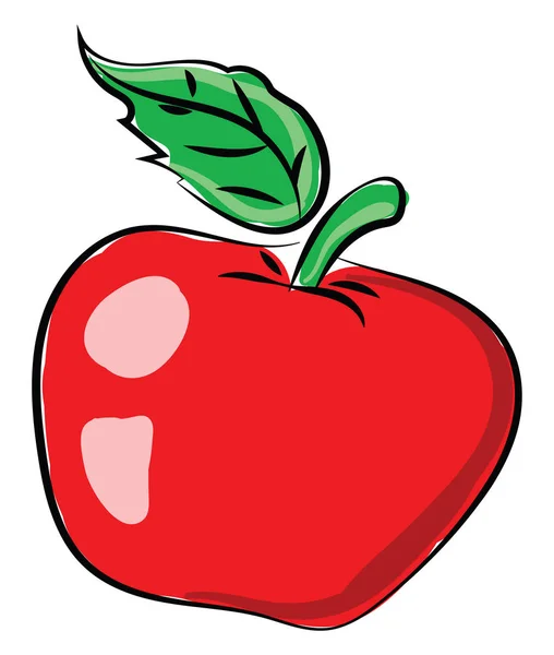 Kırmızı elma, illüstrasyon, beyaz arkaplanda vektör. — Stok Vektör