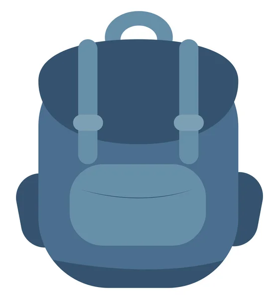 Blue backpack, illustration, vector on white background. — Stock Vector